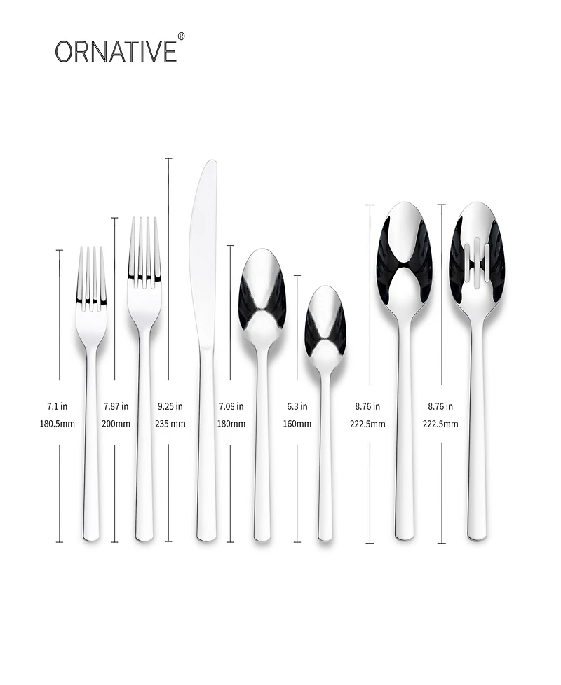 Ornative Anakin 42 Piece Flatware Set with Wire Caddy, Service for 8