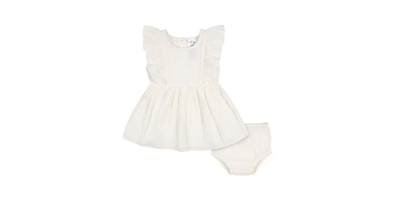 Gerber Toddler Girls Gauze Dress and Diaper Cover, 2 Piece
