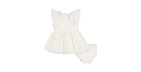 Gerber Toddler Girls Gauze Dress and Diaper Cover, 2 Piece