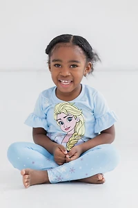 Frozen Girls Princess Moana Mermaid Floral T-Shirt and Leggings Outfit Set to