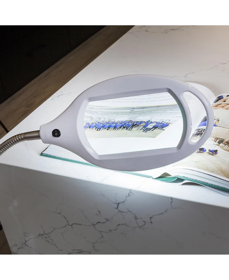 Lightview Pro Led Gooseneck Standing Magnifier Floor Lamp (1.75x) 3 Diopter