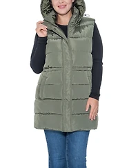 Sebby Collection Plus Puffer Vest With Drawstring Waist