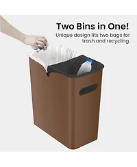iTouchless SlimGiant Plastic Wastebasket with Handles 4.2 Gallon Set of 2