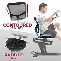 Sunny Health & Fitness Electromagnetic Recumbent Cross Trainer Exercise Elliptical Bike w/Arm Exercisers, Exclusive SunnyFit App Bluetooth Connectivit