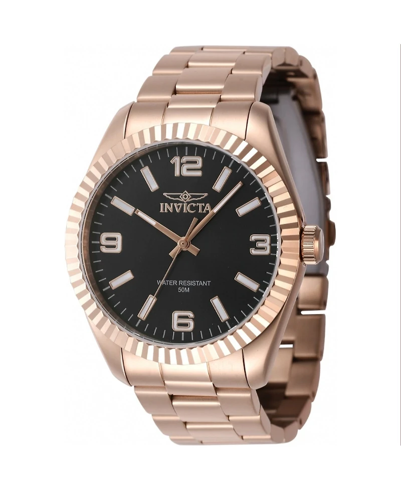 Invicta Men's Specialty Quartz 3 Hand Black Dial Watch