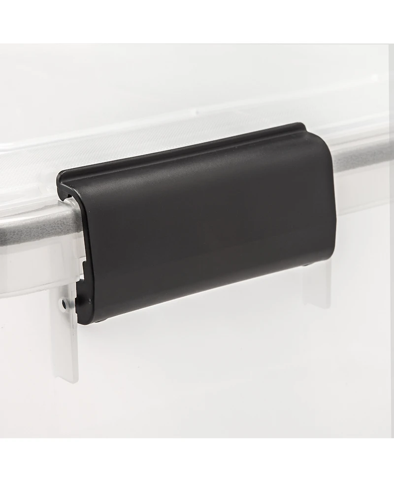 Iris Usa 106qt Weatherpro Wheeled Plastic Storage Bin with Seal Latching Lid and 6Buckles