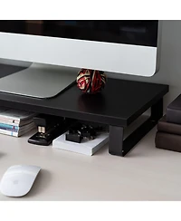 Iris 1 Tier Computer Monitor Stand, Black
