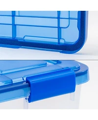 Iris Usa 4Pack 30qt Weatherpro Airtight Plastic Storage Bin with Lid and Seal and Secure Latching Buckles