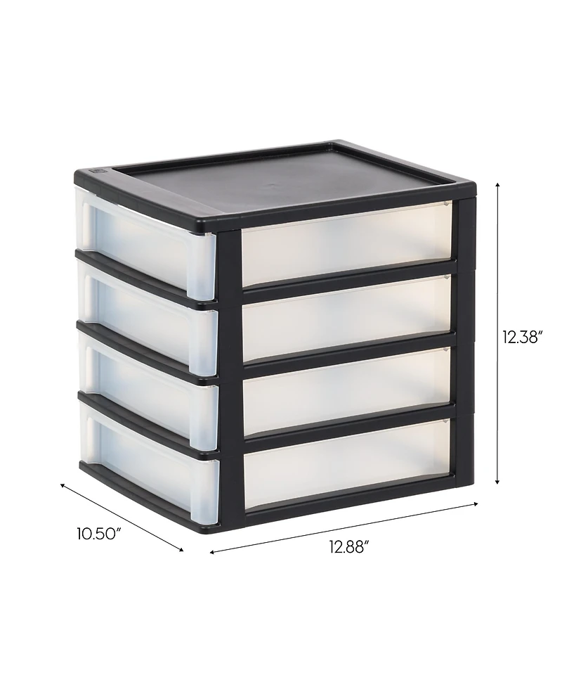 Iris Usa 4-Drawer Desktop Storage Unit, 2 Pack, White