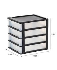 Iris Usa 4-Drawer Desktop Storage Unit, 2 Pack, White