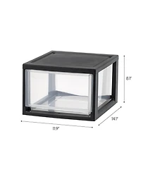 Iris Usa 14.5 Qt. Medium Plastic Stacking Drawer, Stackable Storage Organizer Unit with Sliding Drawer for Bedroom Kitchen Under Sink Pantry Craft Roo