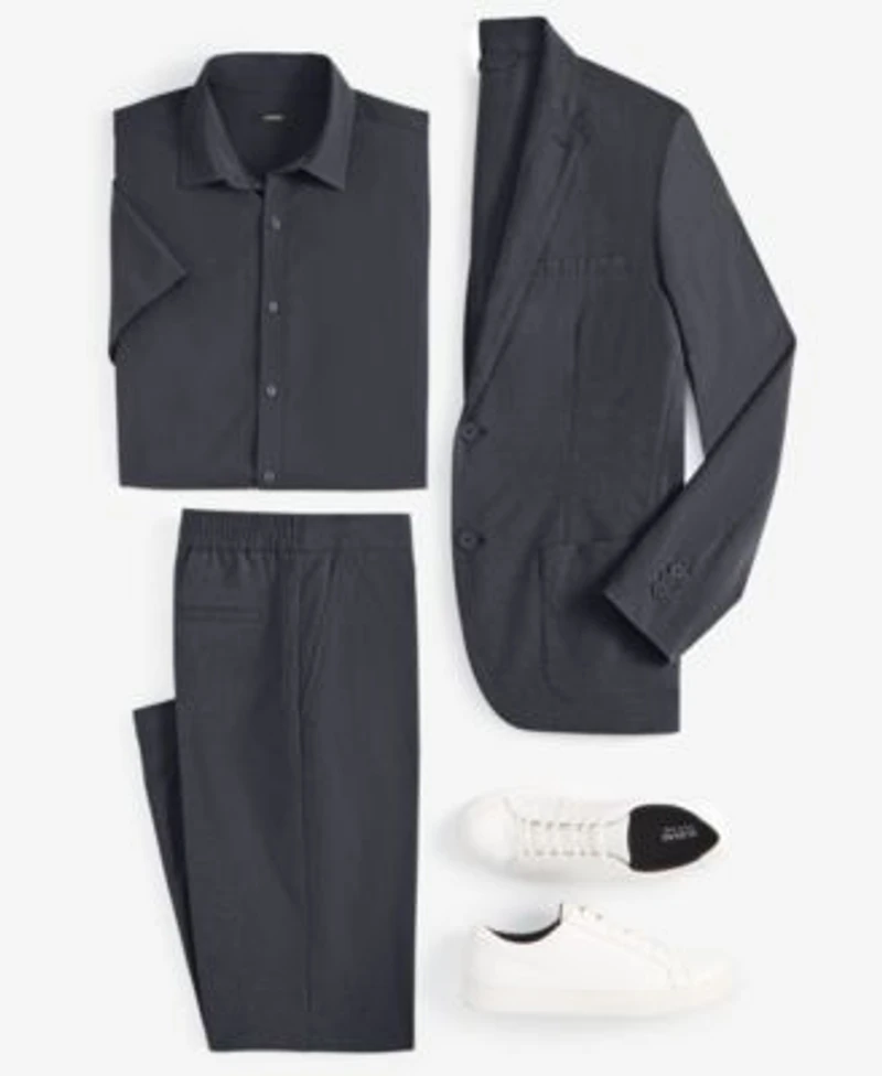 Alfani Mens Breathable Suit Jacket Suit Pants Short Sleeve Button Down Shirt Created For Macys