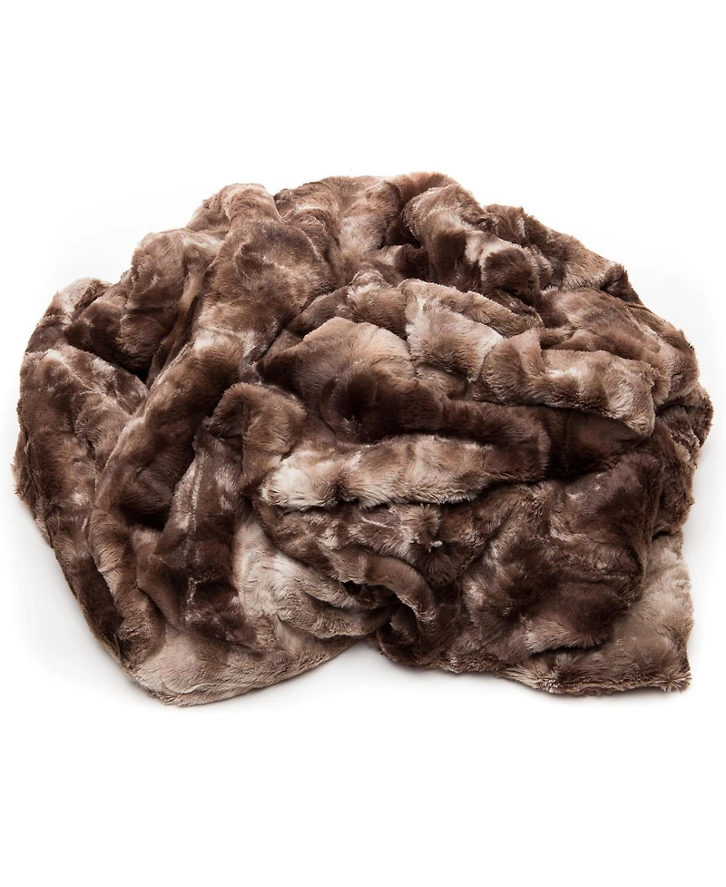 Chanasya Premium Wolf Faux Fur Throw Blanket - Soft, Fuzzy Sherpa & Minky Throw Blanket - For Bed or Couch - 90" x 66” (Twin Size)