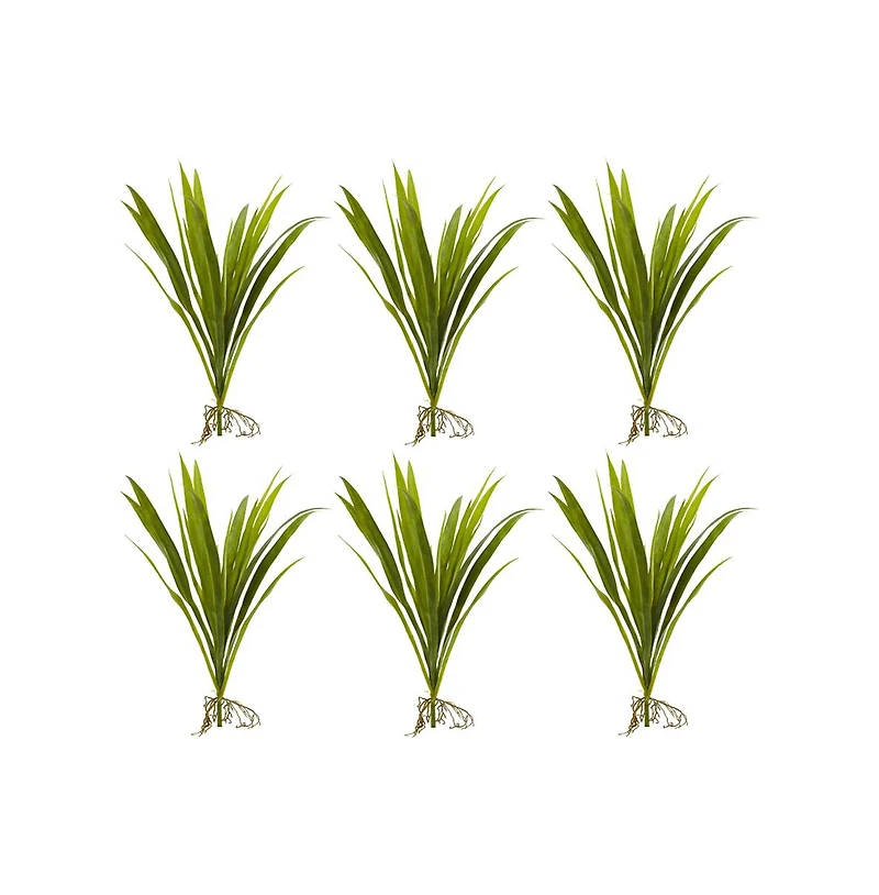 Slickblue Grass Artificial Plant for Compact and Lush Greenery (Set of 6)