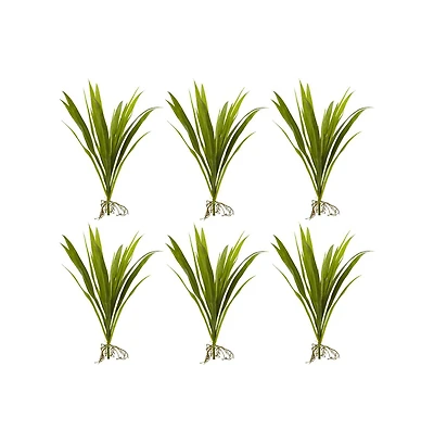 Slickblue Grass Artificial Plant for Compact and Lush Greenery (Set of 6)