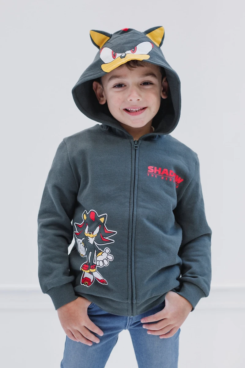 Sega Little Boys Sonic The Hedgehog Fleece Zip Up Hoodie