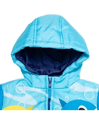 Baby Shark Toddler Boys Pinkfong Zip Up Winter Coat Puffer Jacket