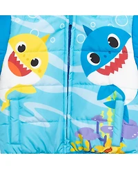 Baby Shark Toddler Boys Pinkfong Zip Up Winter Coat Puffer Jacket