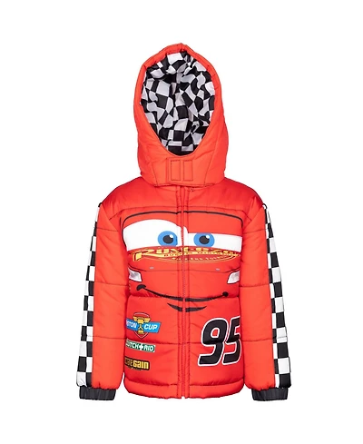 Cars Pixar Lightning McQueen Zip Up Winter Coat Puffer Jacket