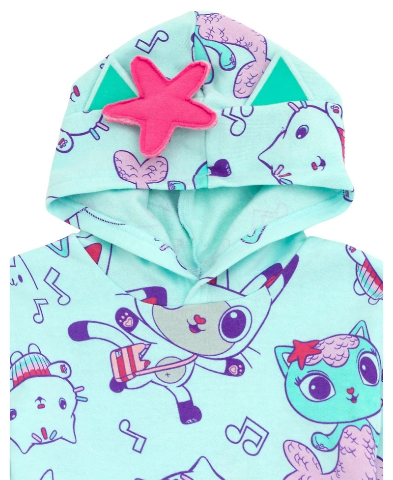Gabby's Dollhouse Girls Dreamworks Pandy Paws Cakey Cat MerCat Fleece Dress to