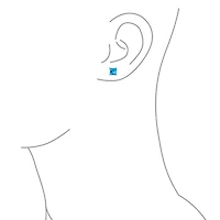Bling Jewelry 2CT Square Cubic Zirconia Cz Stud Earrings Sterling Silver 7MM