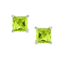 Bling Jewelry 2CT Square Cubic Zirconia Cz Stud Earrings Sterling Silver 7MM
