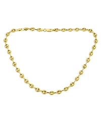 Bling Jewelry Yellow 14K Gold Overlay .925 Sterling Silver Nautical Anchor Link Puff Mariner Chain Necklace 6MM Wide