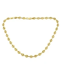 Bling Jewelry Unisex Yellow 14k Gold Overlay .925 Sterling Silver Nautical Anchor Link Puff Mariner Chain Necklace For Women Men 6mm Wide 24 Inch