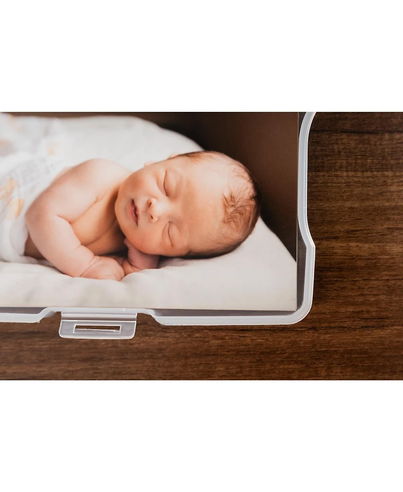 Iris Usa 4" x 6" Photo Storage Box with 12 cases, Handle, Craft Organizers and Storage Cases for Pictures, Cards, Clear