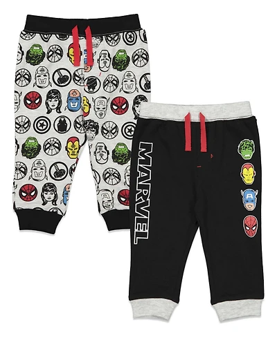 Avengers Baby Boys Hulk Black Panther Captain America 2 Pack Pants Newborn to