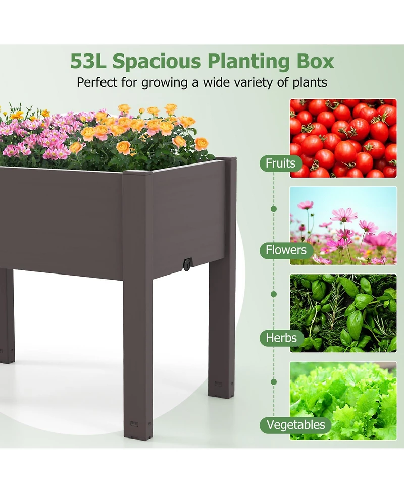 Slickblue Raised Bed Grow Box Self-Watering Planter Stand with Water Level Monitor