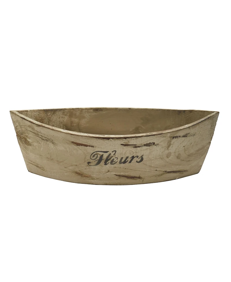 Slickblue 5" White Washed Wood Planter (Set of 3)