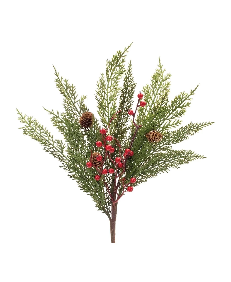 Slickblue Pine and Berry Spray for Festive Holiday Decor (Set of 6)
