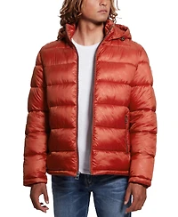 Guess Men's Adam Puffer Jacket with Removable Hood