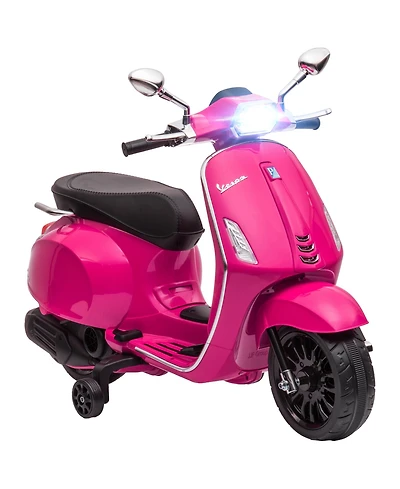 Qaba Vespa Licensed Electric Motorcycle for Kids W/ Music, Fm Radio,