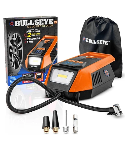 Bullseye 150 Psi Handheld Tire Inflator with Digital Pressure Gauge, Sound and Light Alert