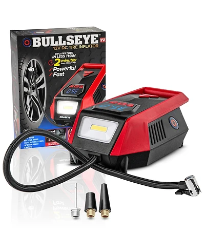 Bullseye 150 Psi Handheld Tire Inflator with Digital Pressure Gauge, Sound and Light Alert