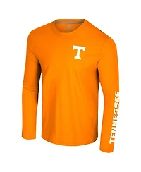Colosseum Men's Tennessee Orange Volunteers Logo Lockup 3-Hit Active Blend Long Sleeve T-Shirt