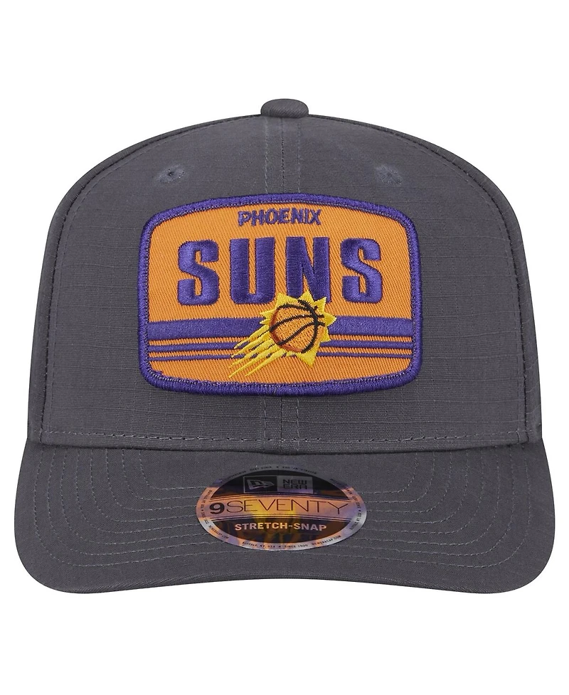 New Era Men's Graphite Phoenix Suns Team Elevated Patch 9SEVENTY Adjustable Hat