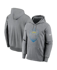 Nike Men's Heather Gray Los Angeles Chargers Icon Performance Pullover Hoodie