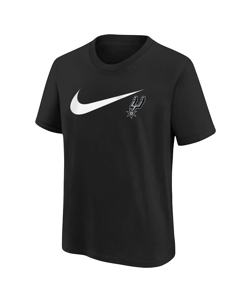Nike Big Boys and Girls Black San Antonio Spurs Swoosh T-Shirt
