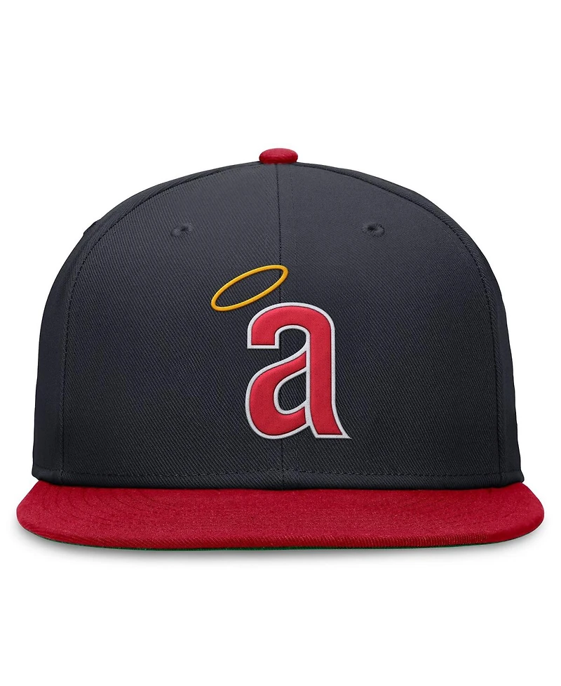 Nike Men's Navy/Red California Angels Rewind Cooperstown True Performance Fitted Hat