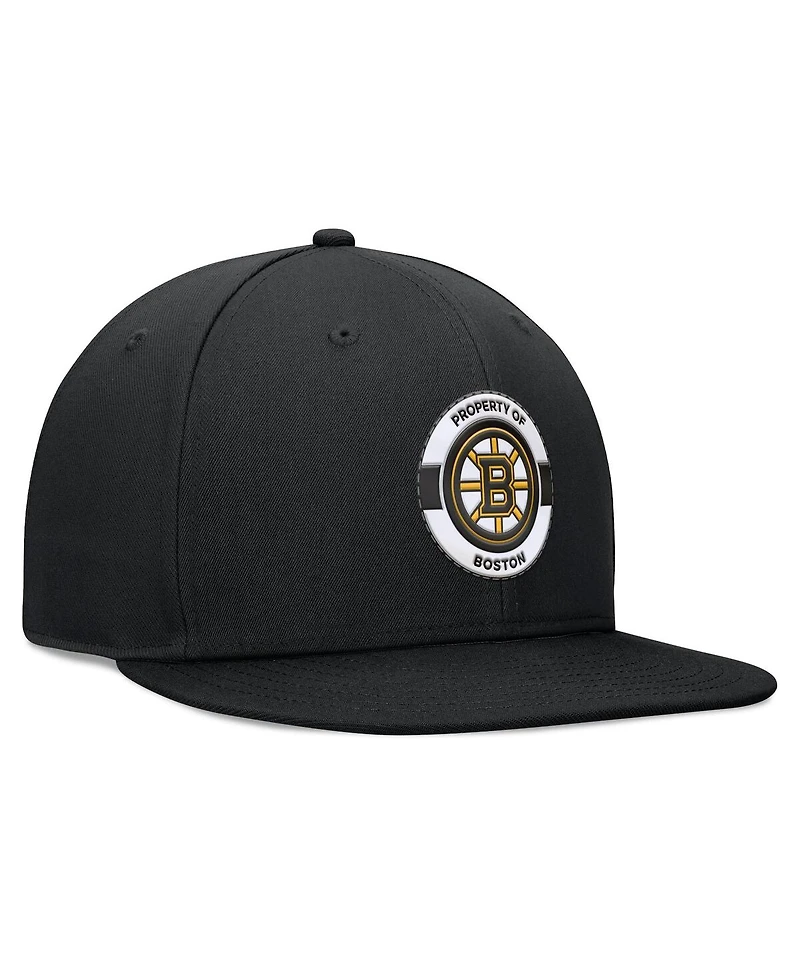 Fanatics Men's Black Boston Bruins Authentic Pro Training Camp Snapback Hat