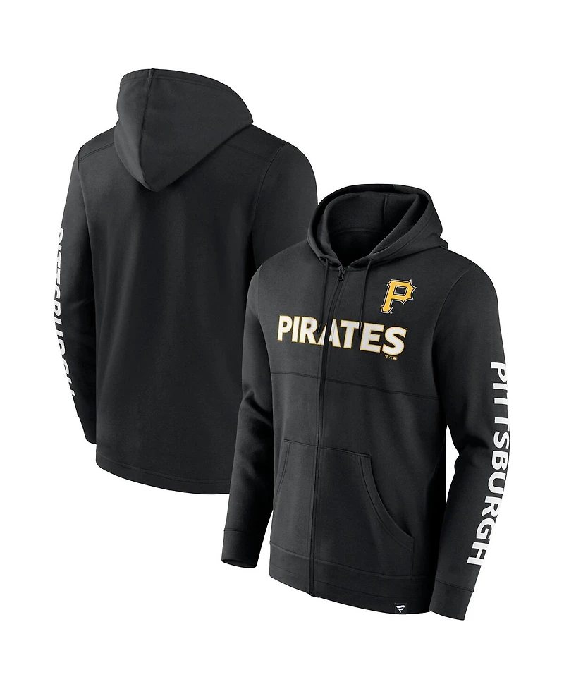 Fanatics Men's Black Pittsburgh Pirates Ace Hoodie Full-Zip Sweatshirt