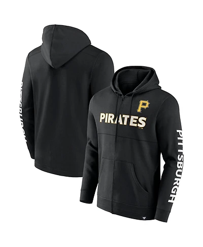 Fanatics Men's Black Pittsburgh Pirates Ace Hoodie Full-Zip Sweatshirt