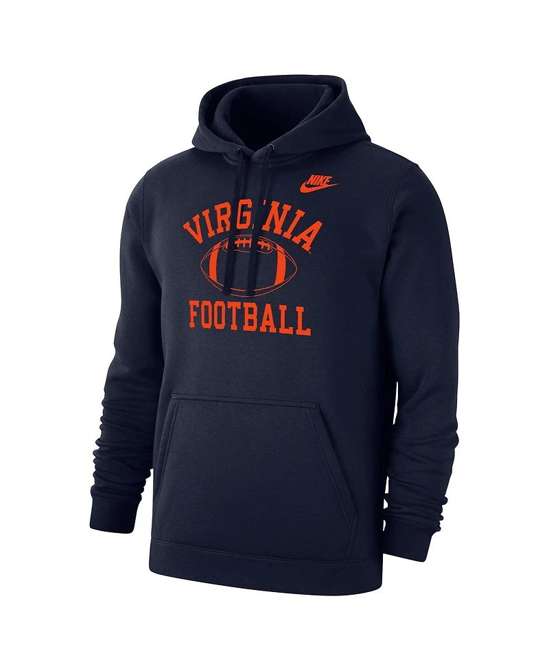 Nike Men's Navy Virginia Cavaliers Vintage Football Club Fleece Pullover Hoodie