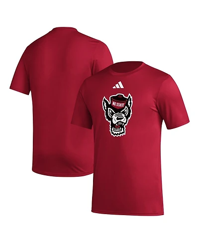 Adidas Men's Red Nc State Wolfpack Primary Locker Logo Pre-Game Aeroready T-Shirt