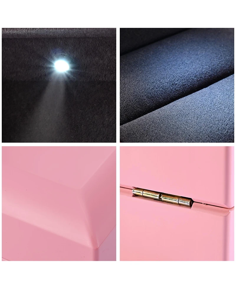 Led Ring Box Jewelry Wedding Engagement Proposal Lighting Ear Ring Storage Case