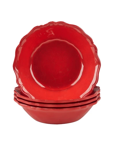 Certified International Red Crackle All Purpose Bowls, Set of 4
