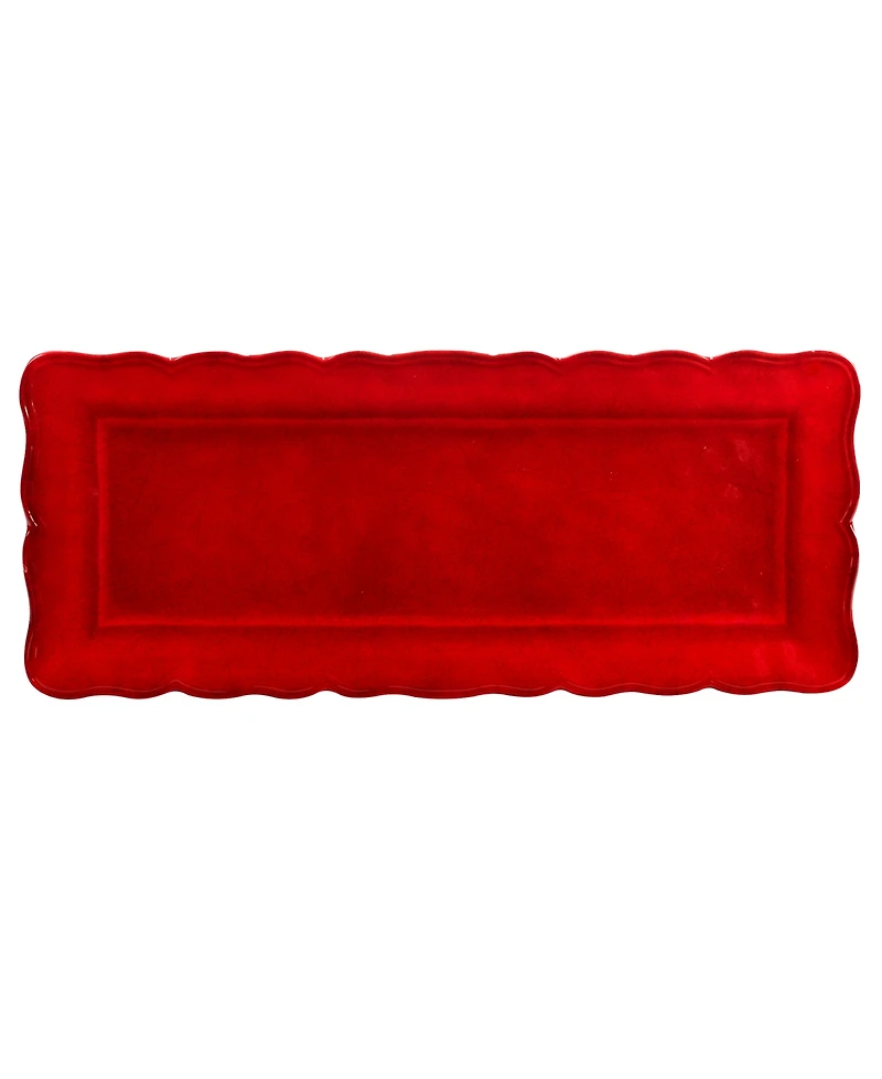 Certified International Red Crackle 2-Pc. Melamine Platter Set